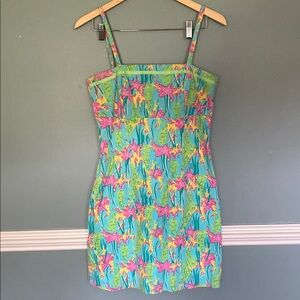 VTG Y2K Key west resort wear seahorse & starfish novelty print dress. Colorful